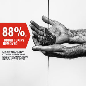 Sootsoap - 88% of tough toxins removed - more than any other personal decontamination product test